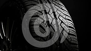 rugged tire dark background photo