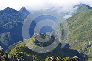 The rugged volcanic peaks of Madeira island, Portugal