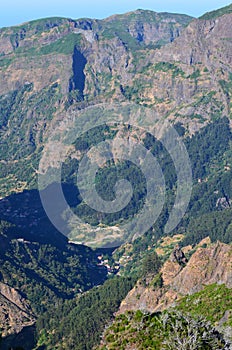 The rugged volcanic peaks of Madeira island, Portugal