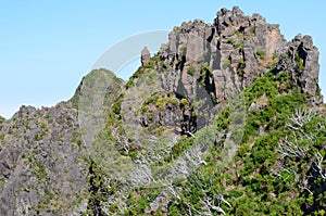 The rugged volcanic peaks of Madeira island, Portugal