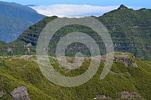 The rugged volcanic peaks of Madeira island, Portugal