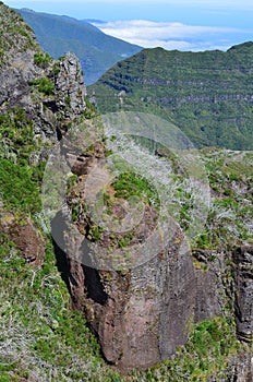 The rugged volcanic peaks of Madeira island, Portugal