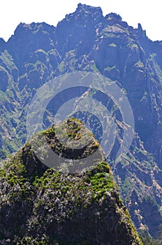 The rugged volcanic peaks of Madeira island, Portugal