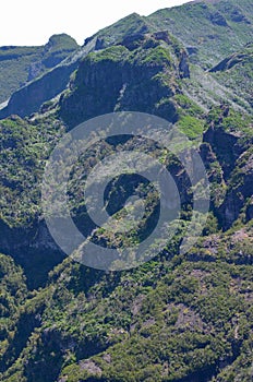 The rugged volcanic peaks of Madeira island, Portugal