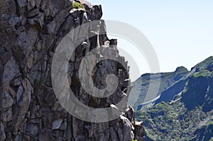 The rugged volcanic peaks of Madeira island, Portugal