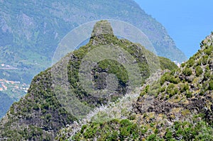 The rugged volcanic peaks of Madeira island, Portugal