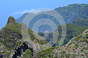 The rugged volcanic peaks of Madeira island, Portugal