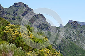 The rugged volcanic peaks of Madeira island, Portugal