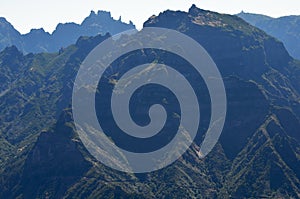 The rugged volcanic peaks of Madeira island, Portugal