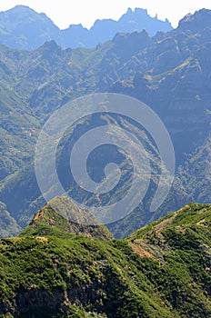 The rugged volcanic peaks of Madeira island, Portugal