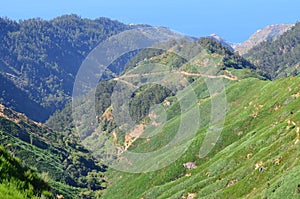 The rugged volcanic peaks of Madeira island, Portugal