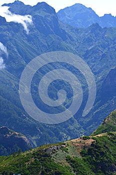 The rugged volcanic peaks of Madeira island, Portugal