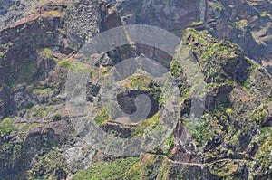 The rugged volcanic peaks of Madeira island, Portugal