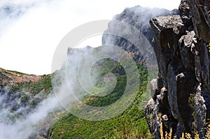 The rugged volcanic peaks of Madeira island, Portugal