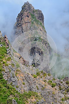 The rugged volcanic peaks of Madeira island, Portugal