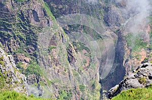 The rugged volcanic peaks of Madeira island, Portugal