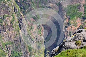 The rugged volcanic peaks of Madeira island, Portugal