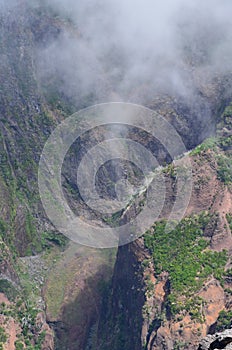 The rugged volcanic peaks of Madeira island, Portugal