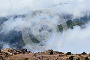 The rugged volcanic peaks of Madeira island, Portugal