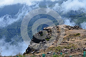 The rugged volcanic peaks of Madeira island, Portugal