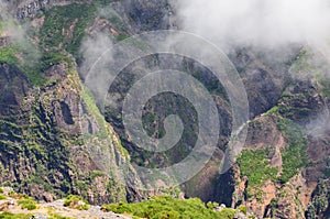 The rugged volcanic peaks of Madeira island, Portugal