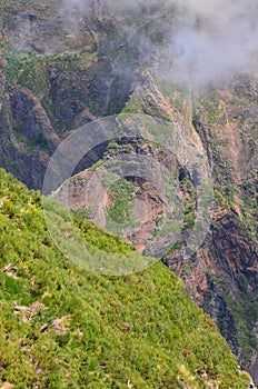 The rugged volcanic peaks of Madeira island, Portugal