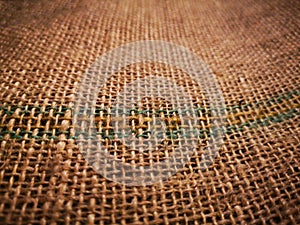 rugsack texture with greenline cross in soft focus