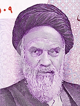 Ruhollah al-Musawi al-Chomeini a portrait from Iranian money