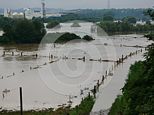 Ruhr near Hattingen and Bochum during the July floods in 2021, the river overflowed its banks