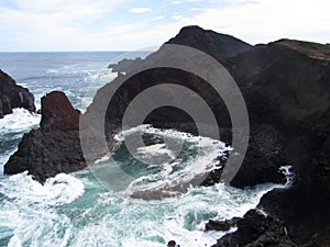 Ruige kust op Graciosa, Azoren; Rocky coast Graciosa, Azores photo