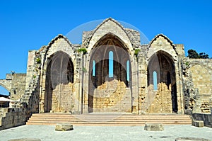 Ruin of ancient capella in Rhodes old town