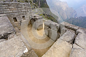 Ruin of an ancient house at Machu Picchu, Peru