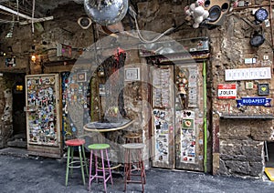 Ruin bar in Budapest, Hungary