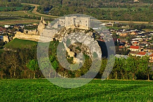 Beckov castle with Beckov village