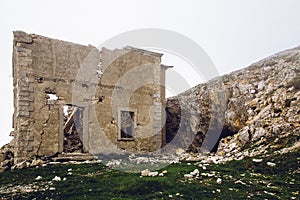 Ruin of bombarded military house at world war, Pasubio, 52 Gallerie photo