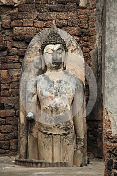 Ruin Buddha in Si Satchanalai historical park, Sukhothai