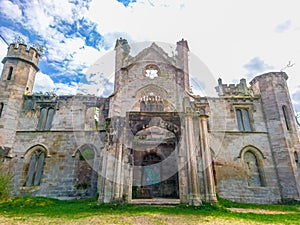Ruin of Cambusnethan Priory also known as Cambusnethan House located in Wishaw, North Lanarkshire, Scotland
