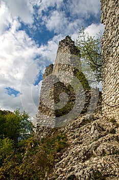 Ruin castle Sirotci hradek castle in Czech republic