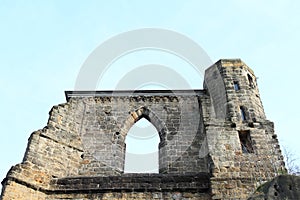 Ruin church on Oybin castle and monastery