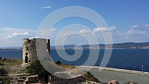 Ruin on coast of the sea