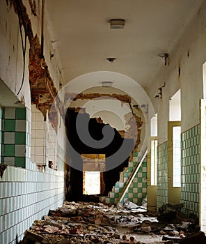 Ruin corridor old interior architecture 2