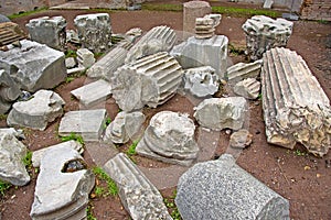 Ruin debris in Rome, Italy