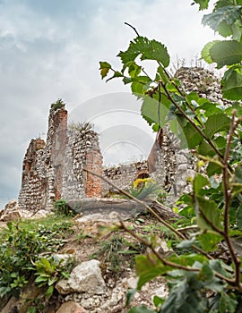 Ruin of Devicky castle on the hill Devin above Pavlov and Dolni Vestonice