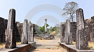 The Ruin Fortifications and Vijaya Stone Pillar of Kavaledurga Fort, Shimoga, Karnataka