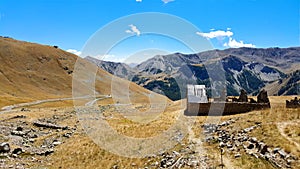 A ruin of house on the top mountain in the France