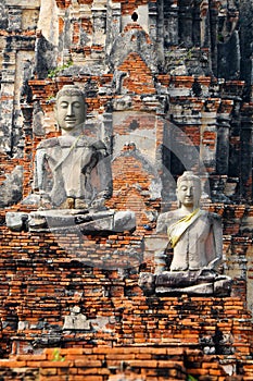 Ruin image of Buddha in Ayutthaya historical park