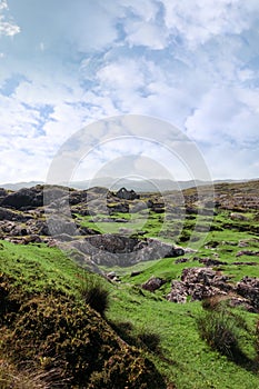 Ruin in irish rocky landscape