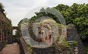 The ruin Kaiserspfalz in Dusseldorf in Germany