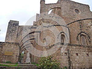 Ruin of mediavel gothic church in famagusta