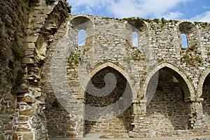 Ruin of medieval cloister in Ireland